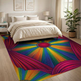 Vibrant Rainbow Burst Area Rug
