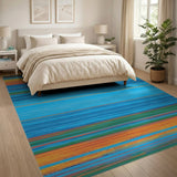 Geometric Modern Multi-color and Patterns Vibrant Multi-Color Stripe Area Rug