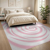 Pink Hypnotic Pink Swirl Area Rug