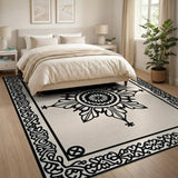 Traditional Persian Ornate Beige Mandala Persian Area Rug