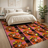 Vibrant Geometric Fish Pattern Area Rug