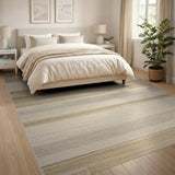 Beige Neutral Horizontal Stripe Area Rug