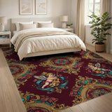 Red Cherub Masquerade Area Rug