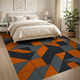 Orange Geometric Modern Orange Geometric Modern Area Rug