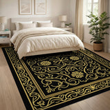 Gold and Silver Traditional Persian Ornate Gold Floral Persian Area Rug