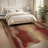 Red Crocodile Scale Texture Area Rug