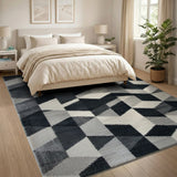 Geometric Modern Grey Modern Geometric Grey Area Rug