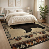 Southwestern Grizzly Bear Silhouette Rug