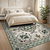 Sage Green Persian Medallion Area Rug