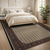 Traditional Persian Cream Red Floral Area Rug