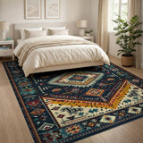 Navy Multi-Color Southwestern Geometric Area Rug