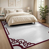 Ornate Red Persian Frame Area Rug