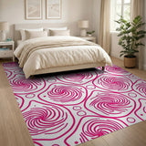 Pink Hypnotic Pink Swirl Abstract Area Rug