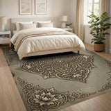 Gold Mandala Traditional Persian Area Rug