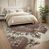 Vintage Lace Pink Heart Mandala Rug