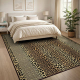 Leopard Print Area Rug in Brown Tan