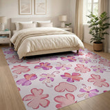 Floral Vintage Whimsical Pink Floral Area Rug