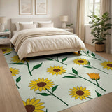 Sunny Sunflower Floral Area Rug