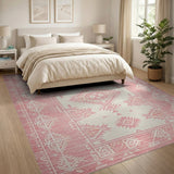 Southwestern Pink Pink Southwestern Geometric Area Rug