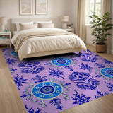 Purple Blue Medallion Persian Area Rug