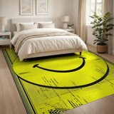 Glitchy Yellow Smiley Face Area Rug