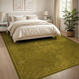 Gold Floral Medallion Area Rug