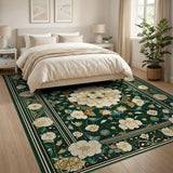 Emerald Green Floral Vintage No. 2 Area Rug