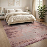 Blush Pink Distressed Abstract Area Rug