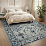 Heritage Tribal Blue Teal Heritage Tribal Geometric Rug
