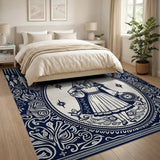 Ice Queen Portrait Navy Blue Area Rug