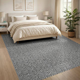 Bold Black White Zigzag Chevron Rug