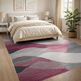Pink Abstract Wave Area Rug
