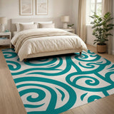 Swirl Abstract Area Teal Swirl Abstract Area Rug