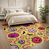 Whimsical Halloween Cartoon Pumpkin Rug
