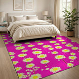 Vibrant Pink Daisy Chain Area Rug