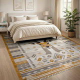 Heritage Tribal Antelope Head Beige Rug