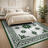 Ornate Green Floral Persian Traditional Persian Area Rug