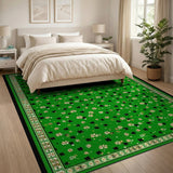 Vibrant Green Shamrock Clover Area Rug