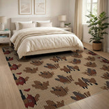 Autumn Maple Leaf Brown Tan Area Rug