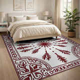 Red Ornate Red Starburst Persian Rug