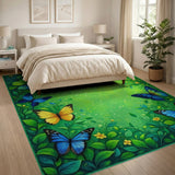 Whimsical Butterfly Garden Frame Area Rug