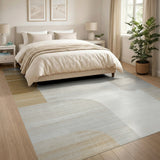 Abstract Area Abstract Beige Neutral Organic Shapes Area Rug