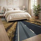 Endless Wheat Fields Highway Area Rug