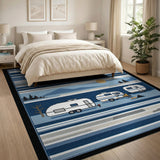 Pixel Camper Vans Mountain Stripe Area Rug