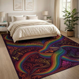 Rainbow Musical Notes Abstract Area Rug