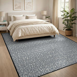Intricate Grey Script Area Rug