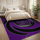 Hypnotic Purple Spiral Area Rug
