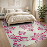 Vintage Pink Floral Ornament Area Rug