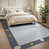 Multi-Color Dot Border Geometric Area Rug