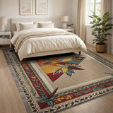 Multi-Color Southwestern Geometric Leaf Area Rug